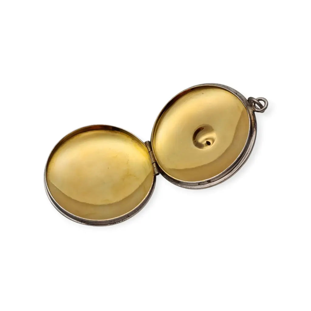 Caja porta viático antigua en plata 925 hostiario vintage con símbolo cristiano