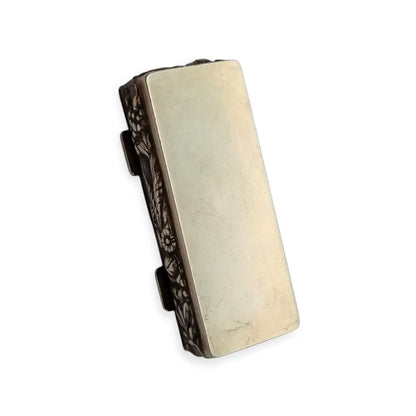 Caja rectangular antigua plata 925 pastillero doble tapa repujados joyero