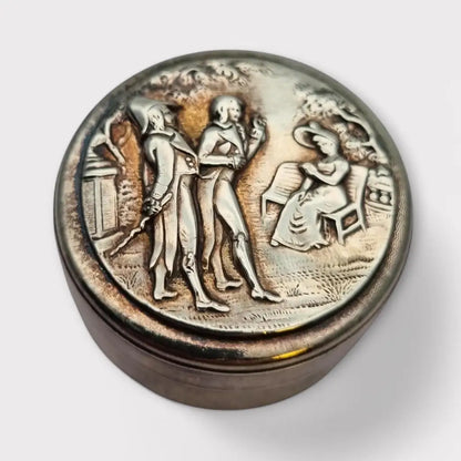 Caja romántica vintage de relieve neoclásico ideal para coleccionistas