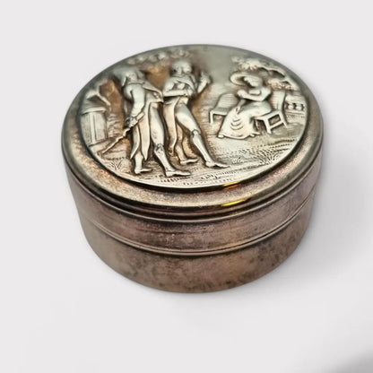 Caja romántica vintage de relieve neoclásico ideal para coleccionistas