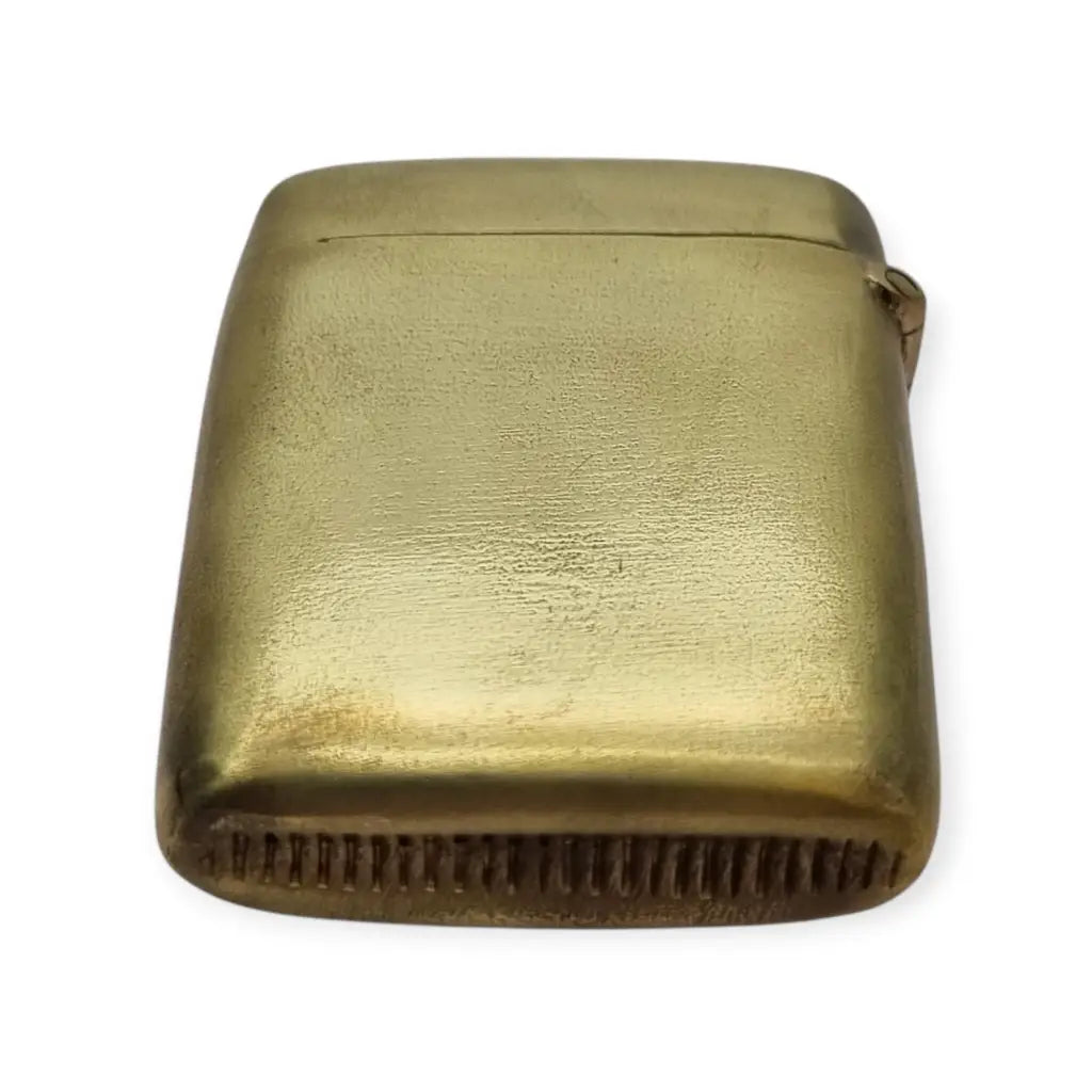 Cerillera antigua de latón grabado con loro Caja fósforos vintage años 40 50