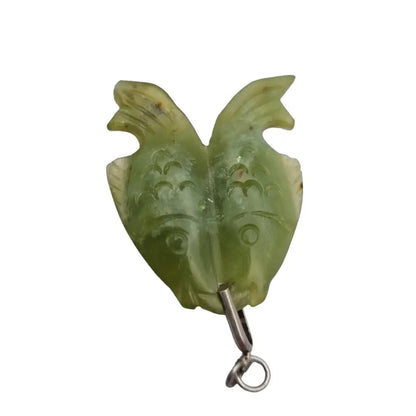 Colgante carpa koi de doble pez dije jade vintage con tallado en ambos
