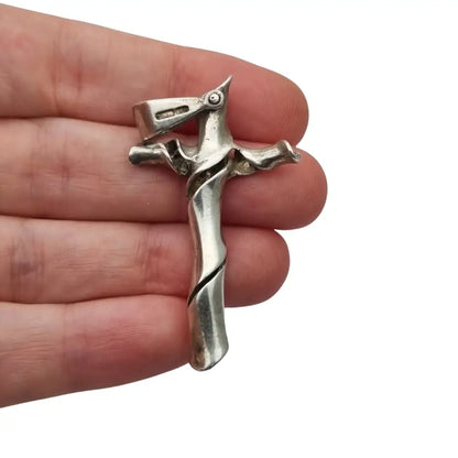 Colgante cruz vintage en plata diseño retorcido pieza singular de colección