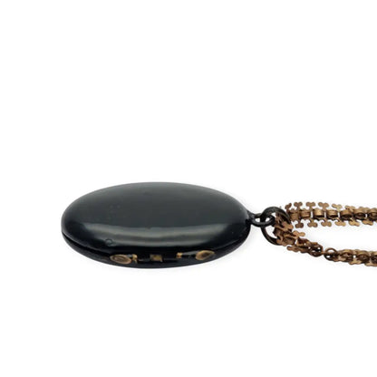 Colgante relicario Victoriano con Virgen medallón religioso antiguo en esmalte