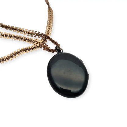 Colgante relicario Victoriano con Virgen medallón religioso antiguo en esmalte