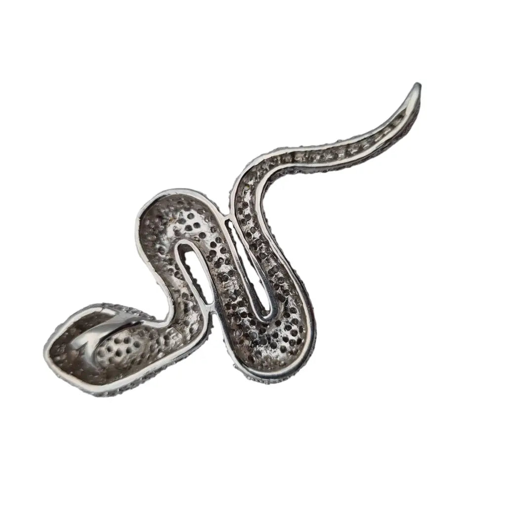 Colgante serpiente plata colgante brillante collar circón joyería