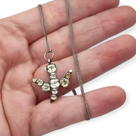 Colgante victoriano de plata del Espíritu Santo paloma blanca Circa XIX regalo