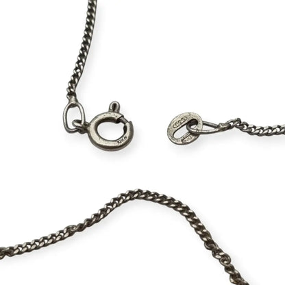 Colgante vintage de vieira jacobea en piedra negra y plata 925 Camino