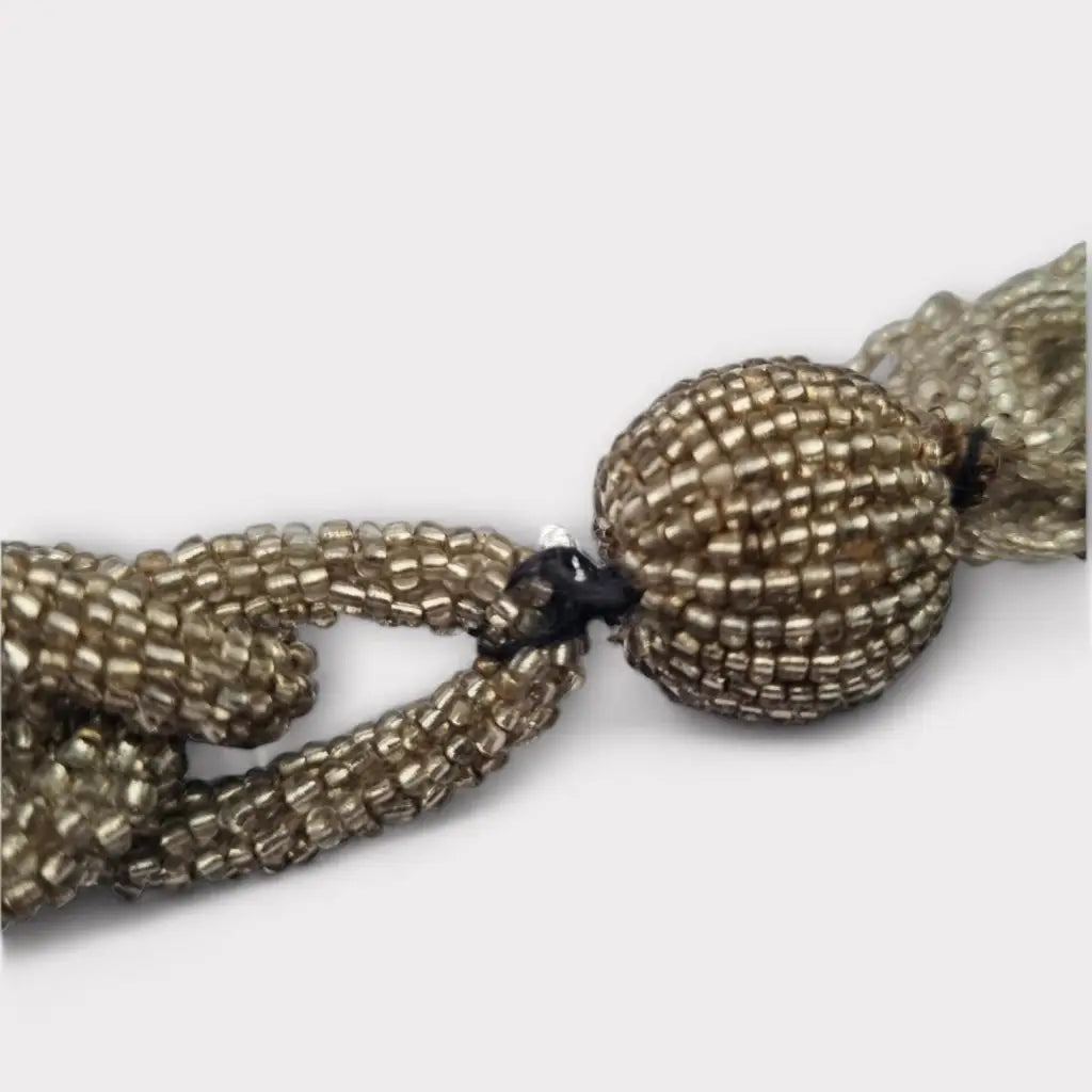 Collar de eslabones cuentas vintage con borla década 1920 mujer estilo