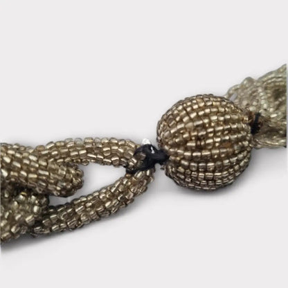 Collar de eslabones cuentas vintage con borla década 1920 mujer estilo