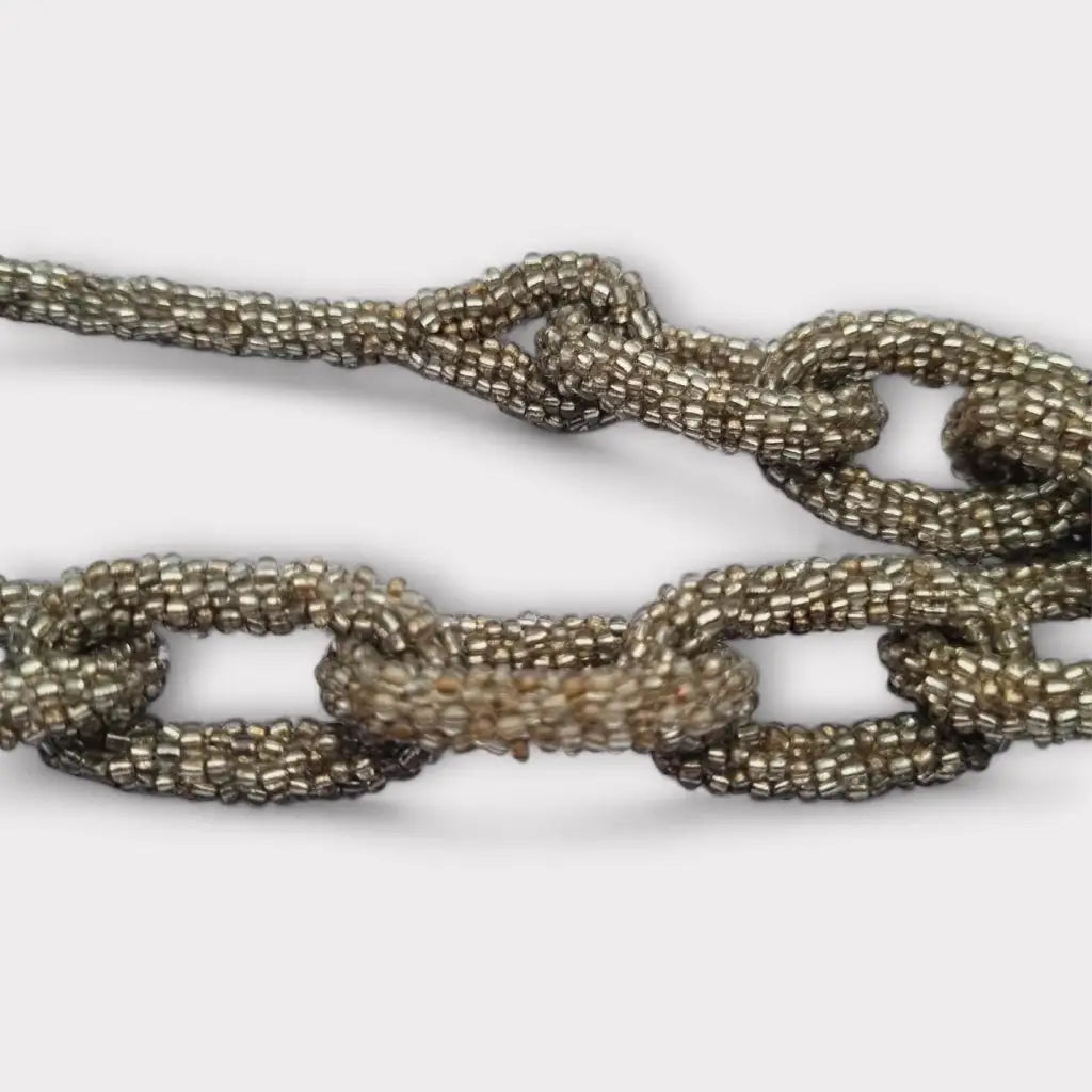 Collar de eslabones cuentas vintage con borla década 1920 mujer estilo