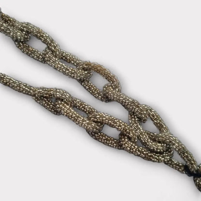 Collar de eslabones cuentas vintage con borla década 1920 mujer estilo