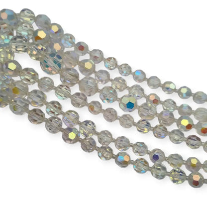 Collar vintage con cuentas de cristal facetado aurora boreal y cierre