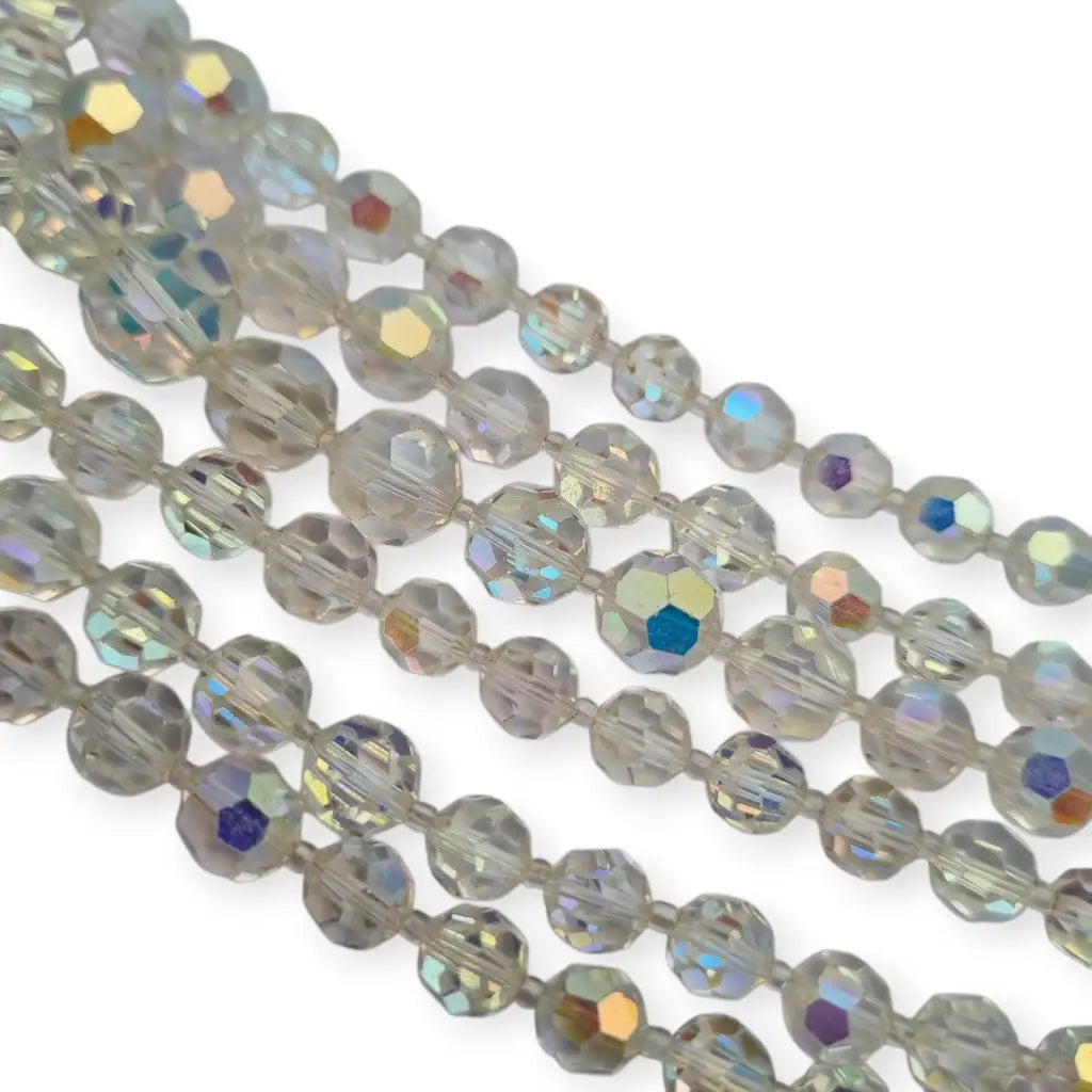 Collar vintage con cuentas de cristal facetado aurora boreal y cierre