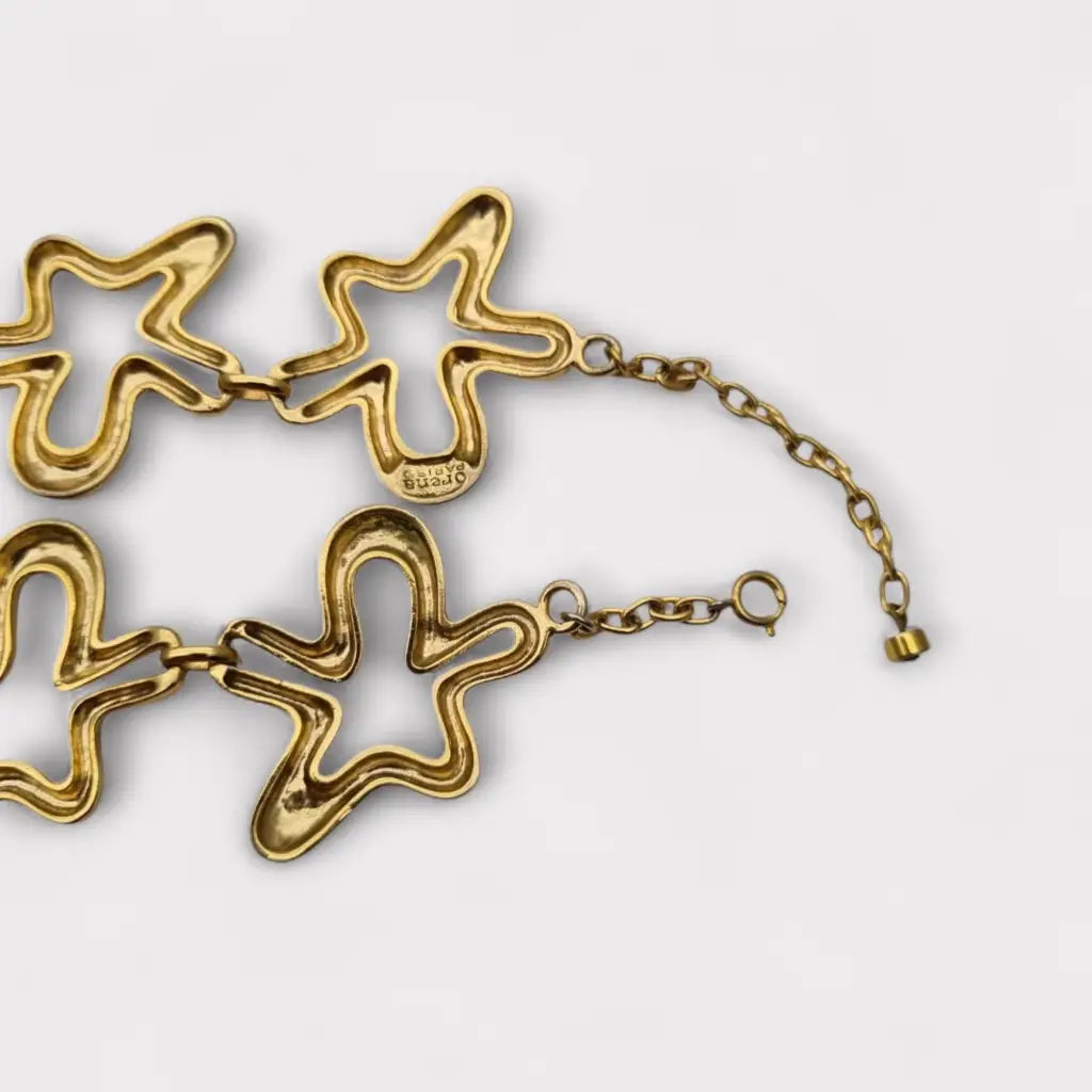 Collar vintage orena paris de los años 80 y 90 diseño estrella abstracta
