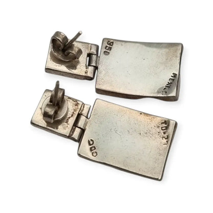 Conjunto Art Decó geométrico mexicano en plata 950 y ónix: Collar pulsera