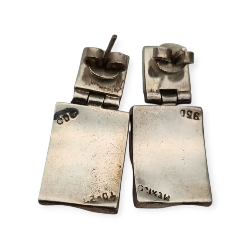 Conjunto Art Decó geométrico mexicano en plata 950 y ónix: Collar pulsera