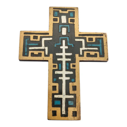 Cruz firmada Cecilia Toño hecho en mexico de plata 925 y metales mixtos