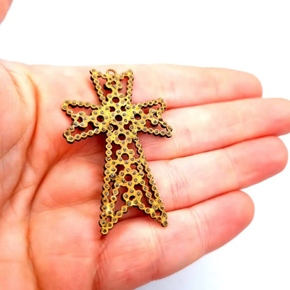 Cruz georgiana colgante de cruz antigua joyería acero