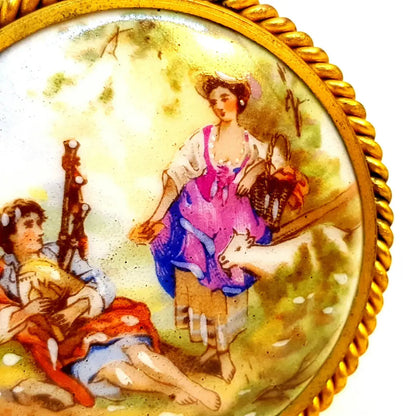 Broche Vintage/Broche de Limoges/Broche Francés. porcelana Limoges.