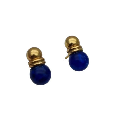 Pendientes de perlas azules y pendientes laminados en oro novedades los 80