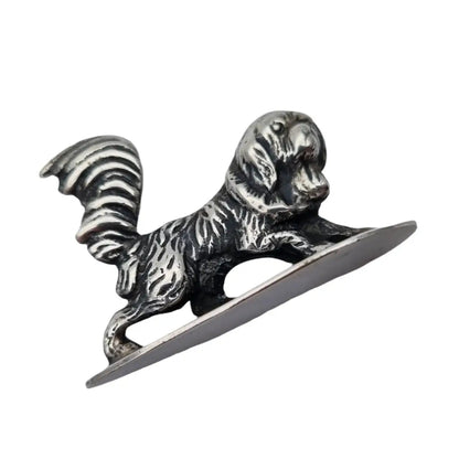 Figura perro plata vintage miniatura contrastada figura