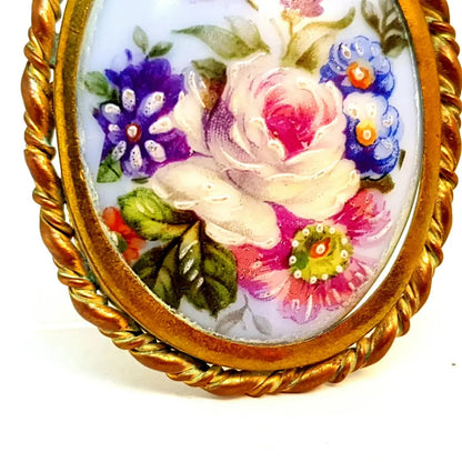 Broche Vintage/Broche de Limoges/Broche Francés. porcelana Limoges.