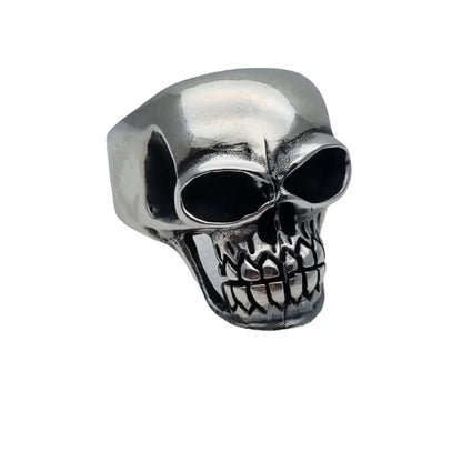 Anillo calavera de plata 925 gótico pesado estilo punk joyería rockera regalos