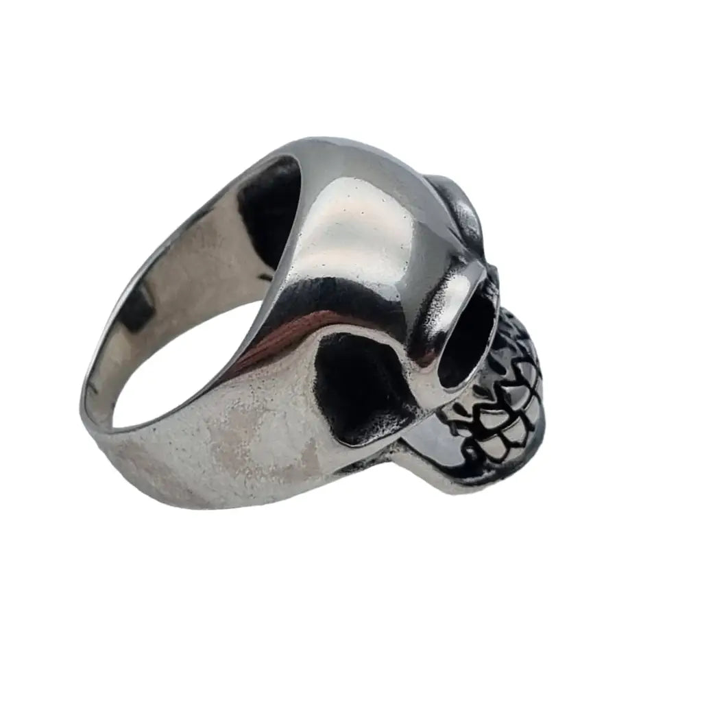 Anillo calavera de plata 925 gótico pesado estilo punk joyería rockera regalos