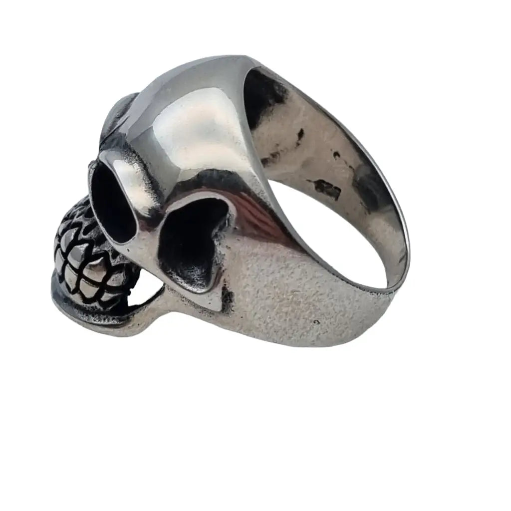 Anillo calavera de plata 925 gótico pesado estilo punk joyería rockera regalos