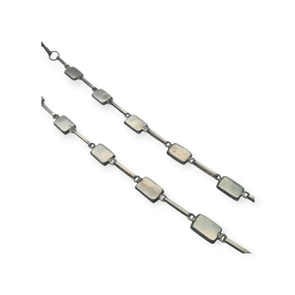 Gargantilla boho años 70 en plata 925 con eslabones verdes artesanales joyeria