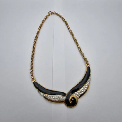 Gargantilla dorada collar de cadena bañado en oro vintage colgante estilo art