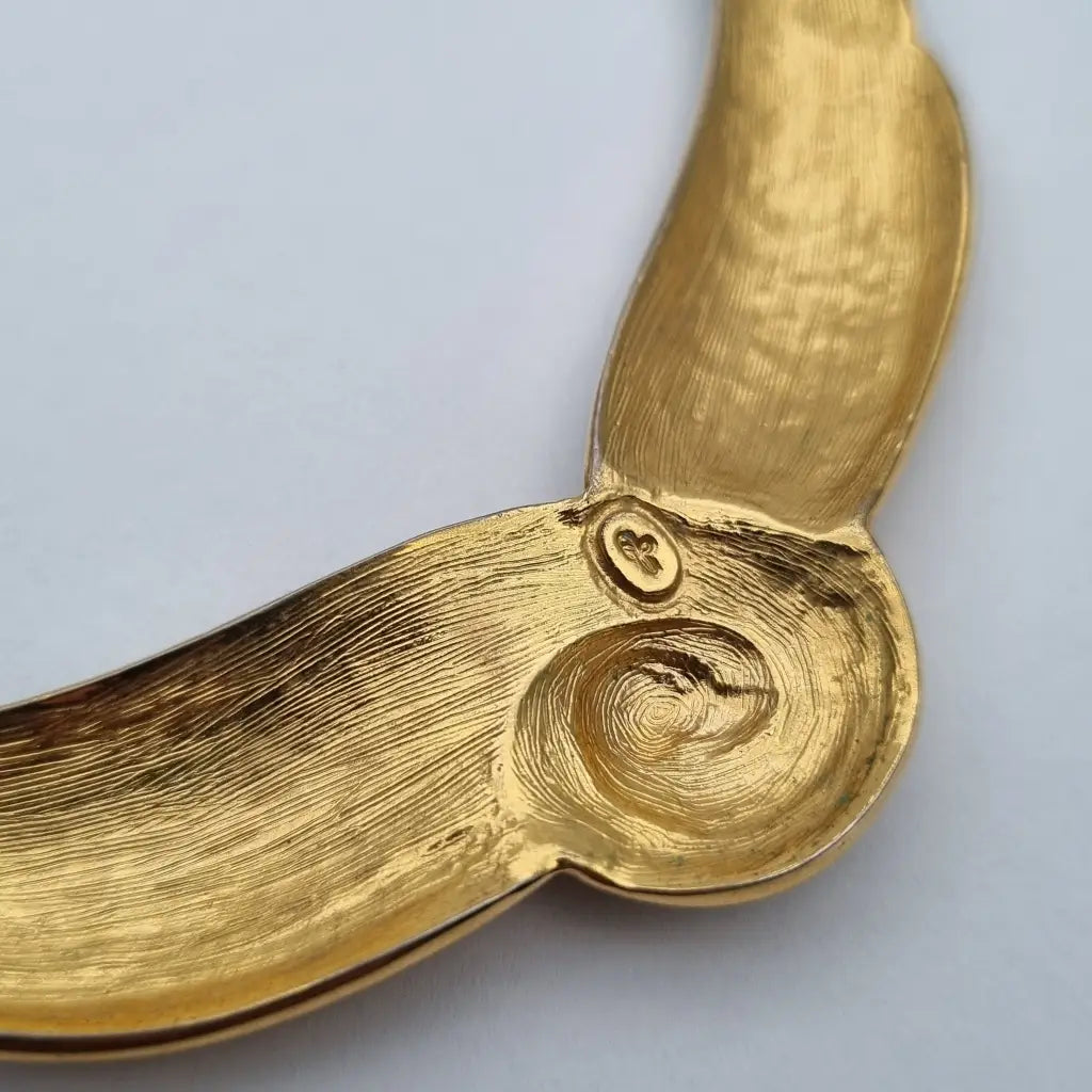 Gargantilla dorada collar de cadena bañado en oro vintage colgante estilo art