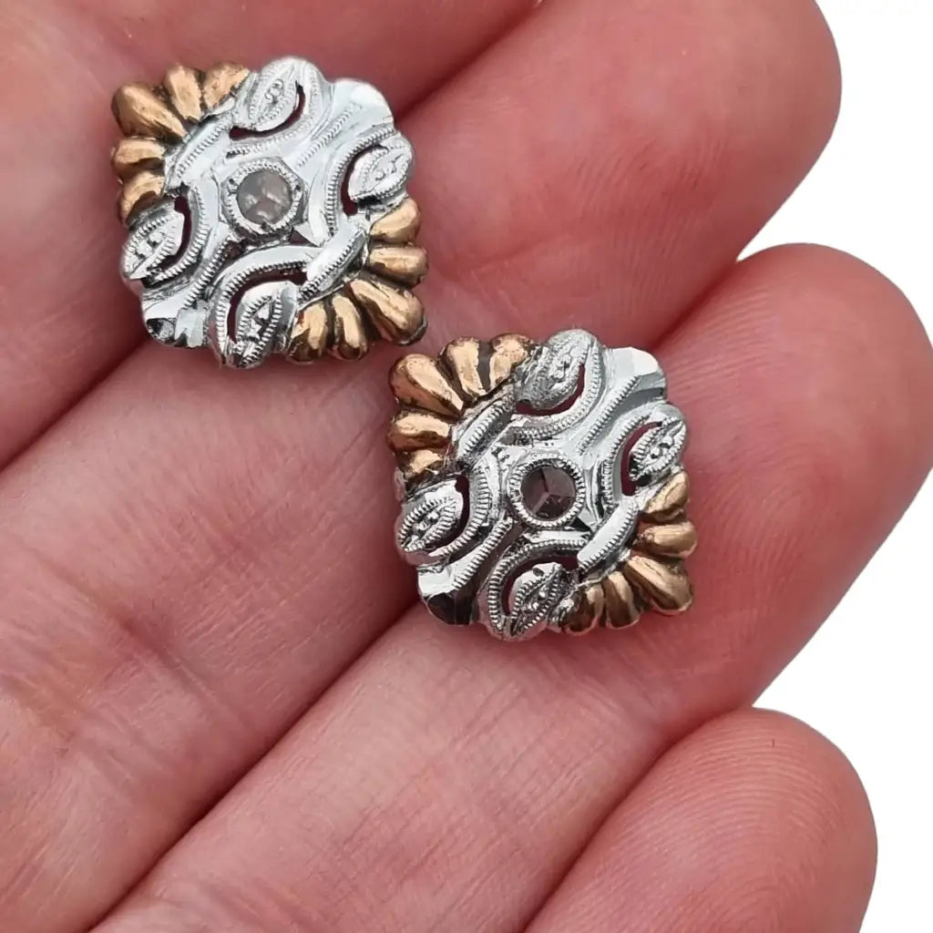 Gemelos para hombre tachuelas de camisa Art Deco botones manga vintage