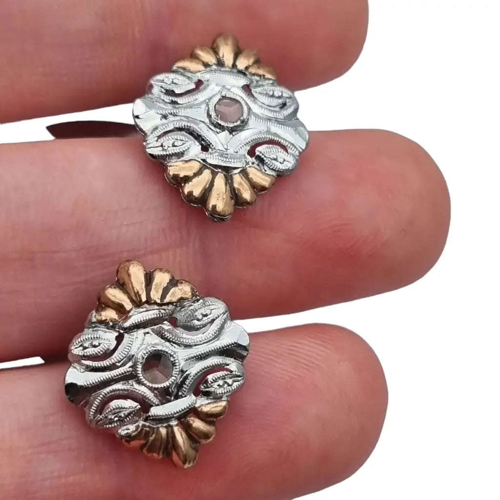 Gemelos para hombre tachuelas de camisa Art Deco botones manga vintage