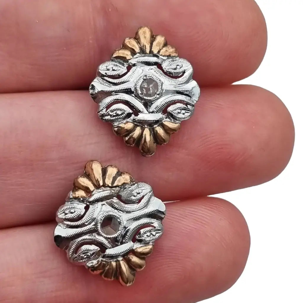 Gemelos para hombre tachuelas de camisa Art Deco botones manga vintage