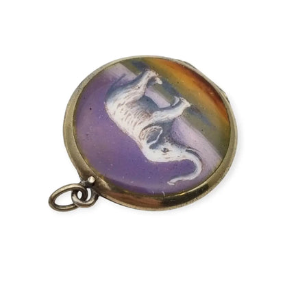 Guardapelo F.B.E Genève Art Nouveau en plata 935 esmaltada de elefante