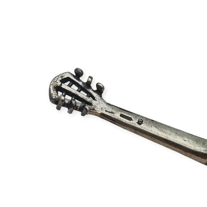 Guitarra española en miniatura vintage plata labrada pieza de colección
