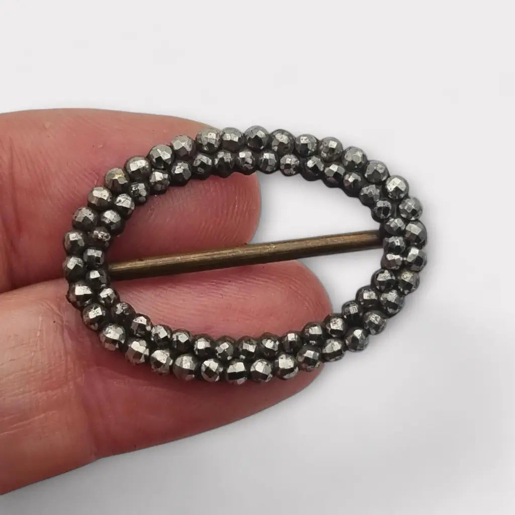 Hebilla de joyería georgiana acero facetado ovalado pequeño regalos