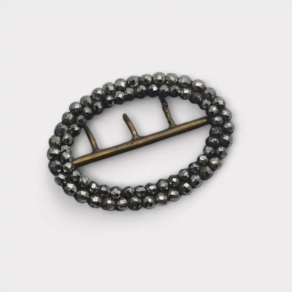 Hebilla de joyería georgiana acero facetado ovalado pequeño regalos