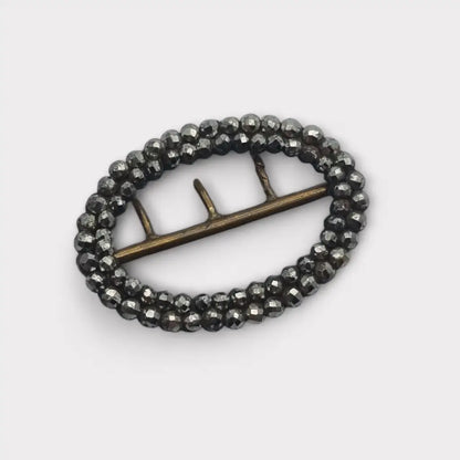 Hebilla de joyería georgiana acero facetado ovalado pequeño regalos