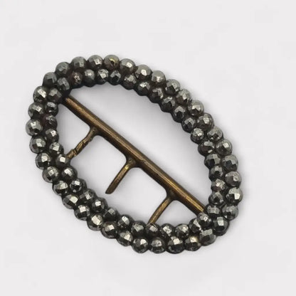 Hebilla de joyería georgiana acero facetado ovalado pequeño regalos