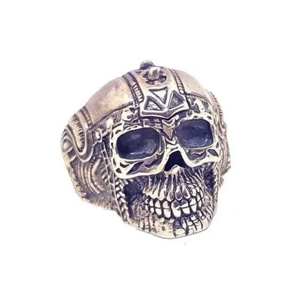 Anillo de calavera casco anillo plata ley para hombre talla