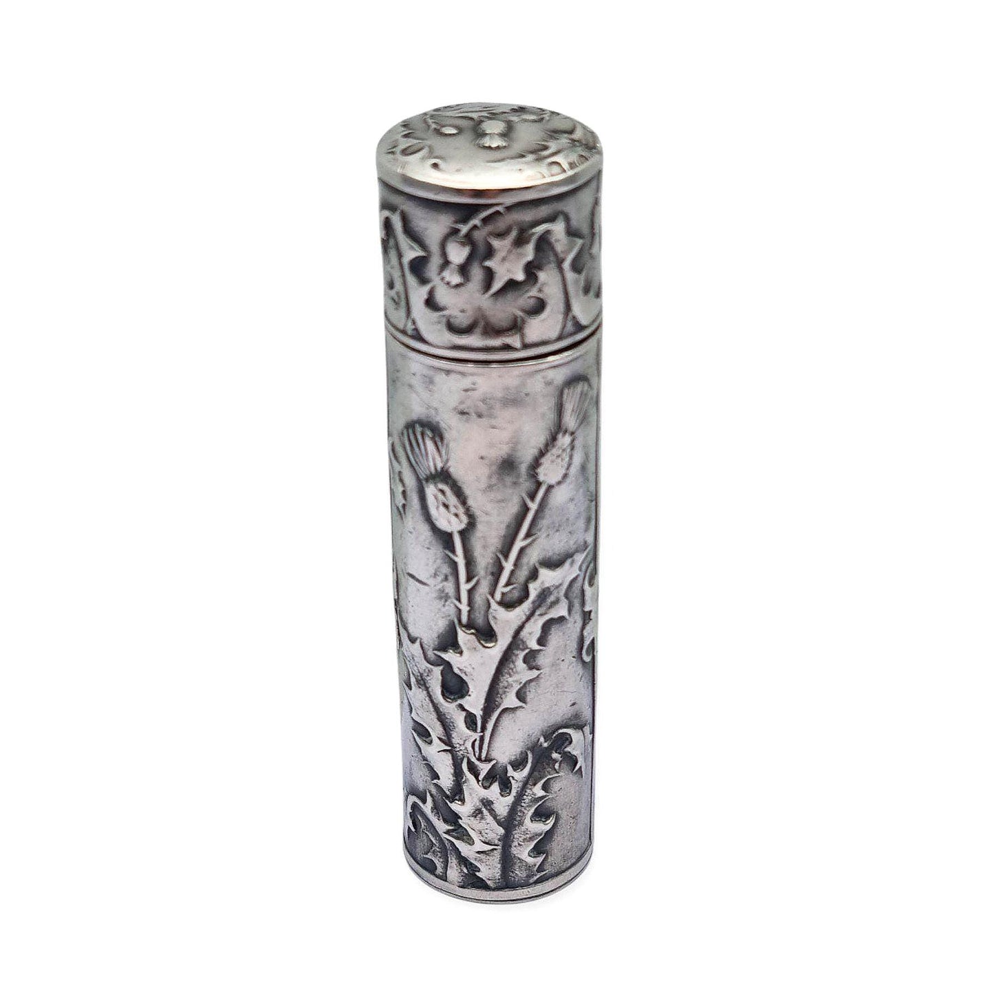 Art Nouveau ointment bottle for chatelaine in silver, circa 1900