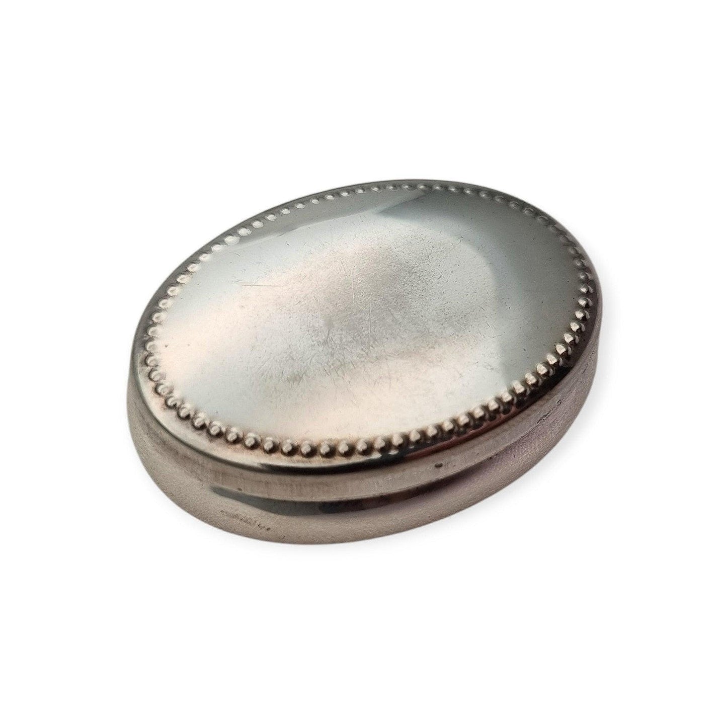 Contemporary Italian .800 Silver Oval Box, Circa 1990