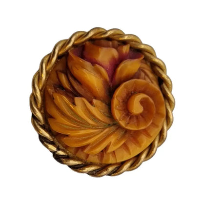 Broche de flor celuloide tallado para mujer espiral floral pasador delicado