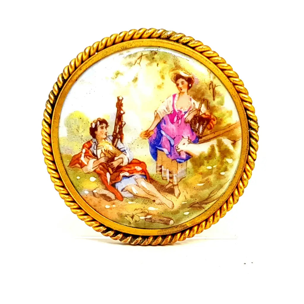 Broche Vintage/Broche de Limoges/Broche Francés. porcelana Limoges.