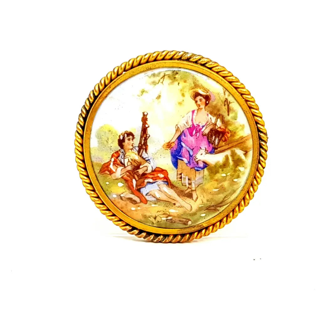 Broche Vintage/Broche de Limoges/Broche Francés. porcelana Limoges.
