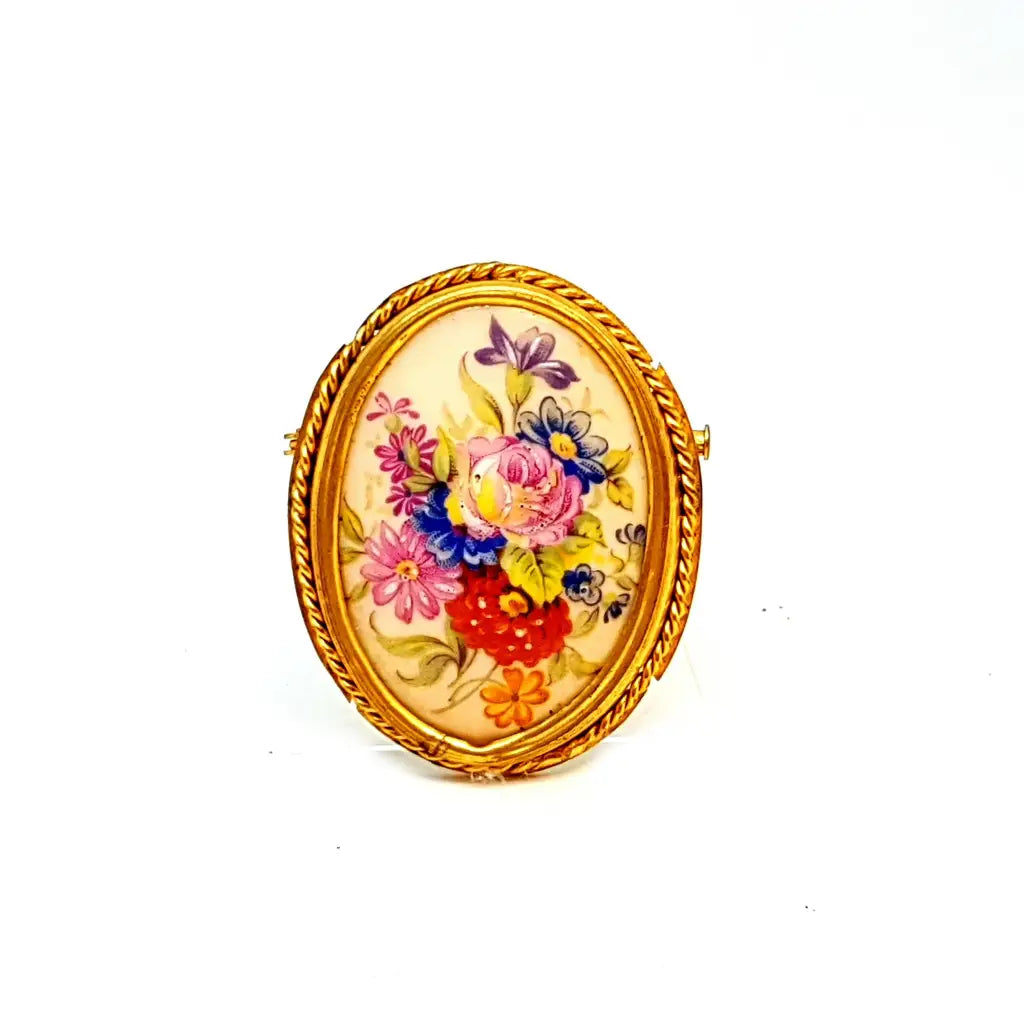 Broche Vintage/Broche Limoges/Broche Francés. de porcelana Limoges.