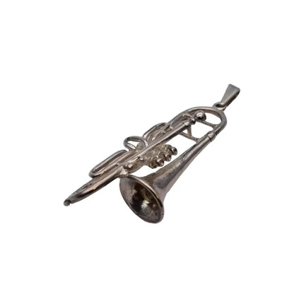 Instrumento de TROMBÓN plata colgante en miniatura ley